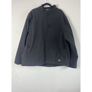 Men's Timberland PRO Power Windproof Black Orange Softshell Jacket Size XXL